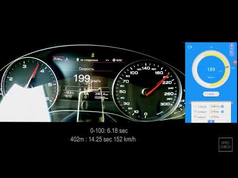 Audi A6 C7 Allroad 0-100, 0-200 racelogic acceleration, 402m