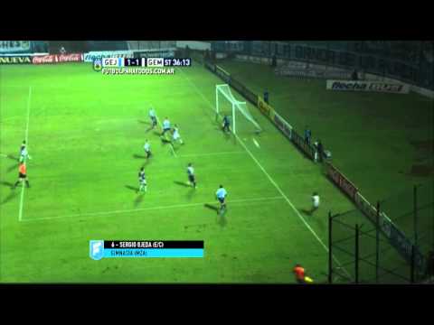 Gol de Ojeda (e/c). Gimnasia (Jujuy) 1 - Gimnasia (Mendoza) 1. Fecha 12. B Nacional 2015. FPT