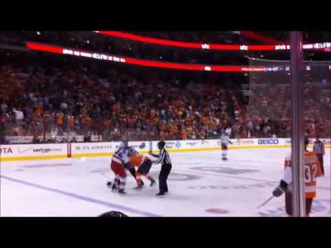 Flyers vs. Rangers - Rinaldo fights Weise (9/26/11)