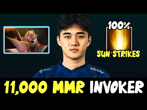 HOW 11,000 MMR PLAY INVOKER??? - ABED 100% SUN STRIKES HIT RATE! DOTA 2