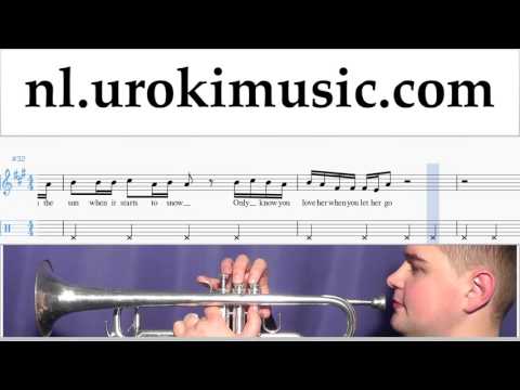Trompet Leren Spelen Passenger Let Her Go Trompetles Deel#2 Studie Klasse Muzieknoten Bladmuziek