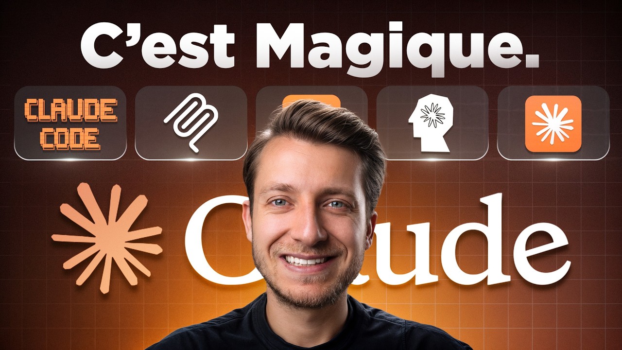 Miniature de la vidéo YouTube — Claude AI : toutes les fonctionnalités incroyables