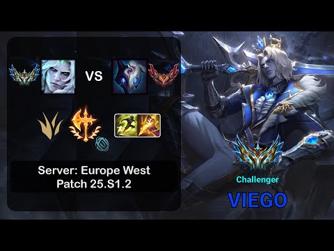 Viego Jungle vs Kindred - EUW Challenger - Patch 25.S1.2