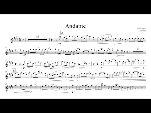 Andante (abridged version) for Alto Saxophone - By Joseph Haydn