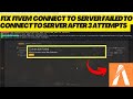 HOW TO FIX FIVEM CONNECT TO SERVER FAILED TO CONNECT TO SERVER AFTER 3 ATTEMPTS