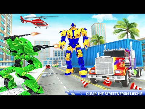 Police Truck  Robot transform *** Flying truck robot game *** android gameplay