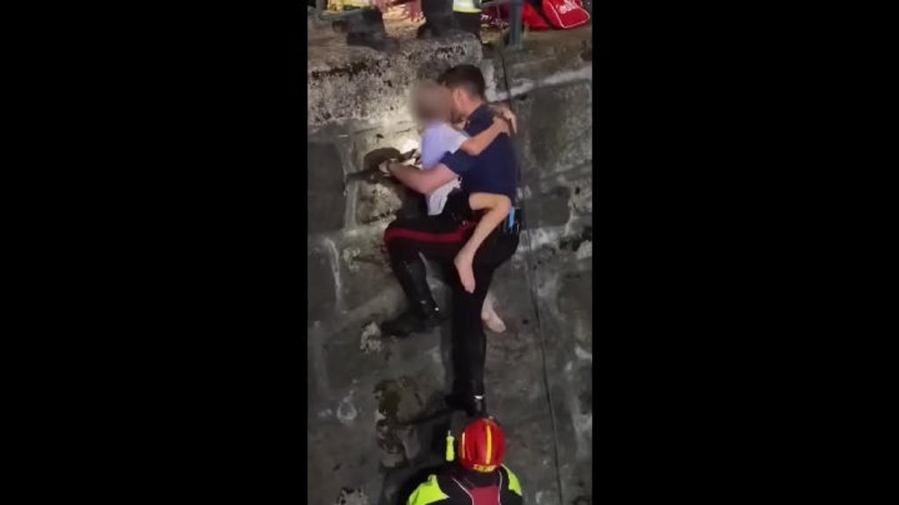 3 bambini tedeschi bloccati nel fiume Passirio a Merano salvati da carabinieri