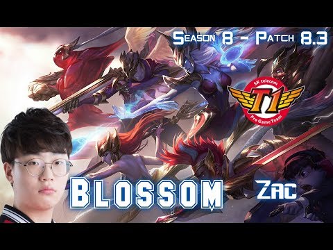 SKT T1 Blossom ZAC vs SEJUANI Jungle - Patch 8.3 KR Ranked