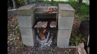 Cinder Block Grill for a Bug Out Location