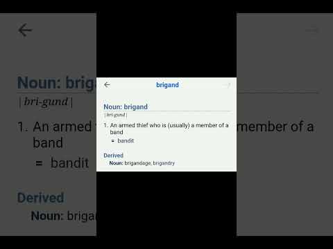 Brigand word meaning. #wordmeaning