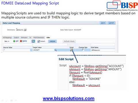 Fdmee Conditional Mapping Script