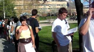 Line outside the BYU testing center