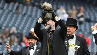Punxsutawney Phil took the mound in Pittsburgh for a ceremonial first pitch!