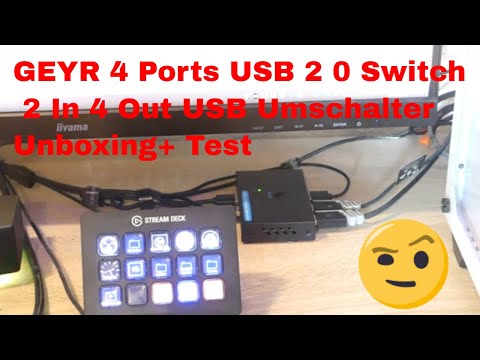 GEYR 4 Ports USB 2 0 Switch 2 In 4 Out USB Umschalter  Unboxing+ Test