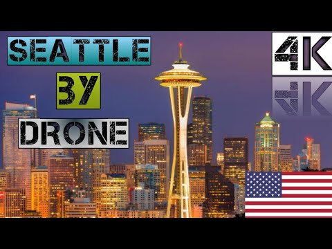 Downtown Seattle Washington United States Drone View 4k