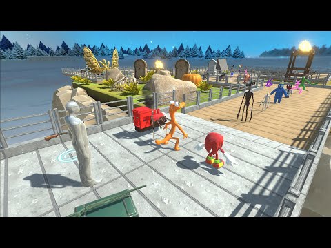 FPS AVATAR & KNUCKLES & CHOOCHOOCHALES & RAINBOWFRIENDORANGER DEATHRUN - AnimalRevoltBattleSimulator