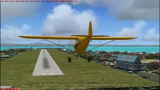 FSX:SE Piper J-3 Cub - Visual approach & landing