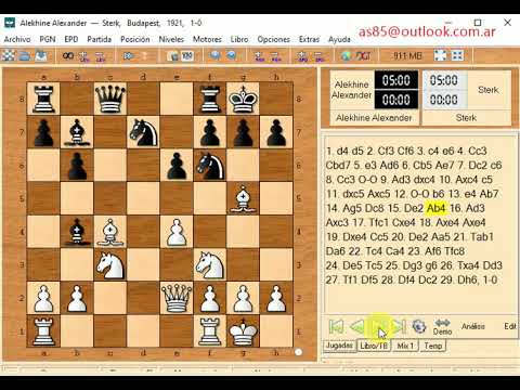 Alekhine  Aleksandrovich and sterk  1 0     554