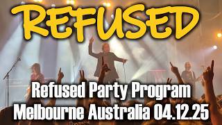 Refused – The Refused Party Program (Live) | Northcote Theatre, Melbourne 4 Dec ’25