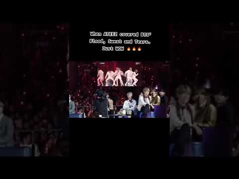 Bts reaction to Ateez  covering Blood sweat and tears #bts #ateez