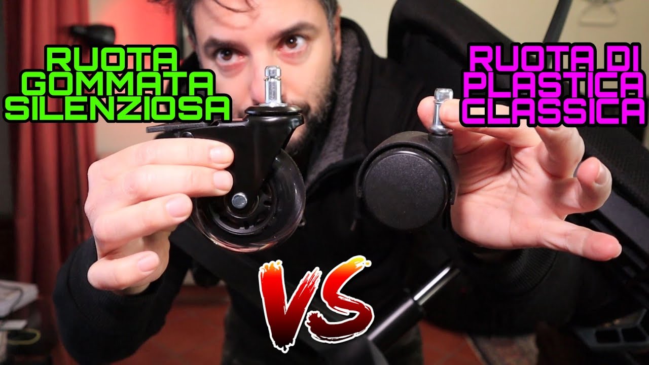 Nuove RUOTE ROLLER GOMMATE per sedie da ufficio girevoli con rotelle! ideali per parquet e moquette!