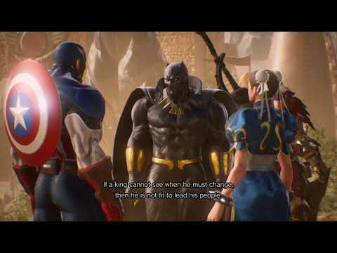 Marvel vs. Capcom: Infinite - Valkanda: Black Panther Gives Time Stone To Captain America Cutscene