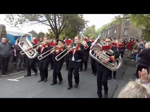 Black Dyke march down at Dobcross