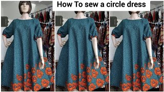 DIY Ankara Circle Gown with Puff Sleeves | Step-by-Step Sewing Tutorial