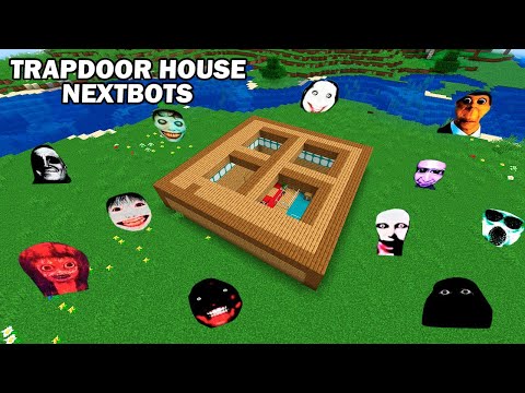 SURVIVAL TRAPDOOR HOUSE WITH 100 NEXTBOTS in Minecraft - Gameplay - Coffin Meme