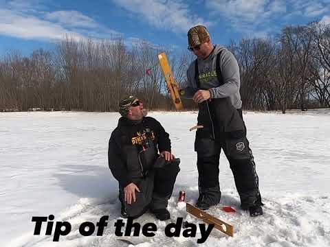 Ice Fishing Pike with Dead Bait
