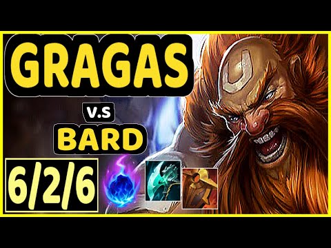 GRAGAS vs BARD - 6/2/6 KDA BOTTOM SUPPORT CHALLENGER GAMEPLAY - BR