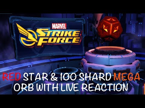 100 Mega orb with Facecam reaction! Red Star orbs also! - Marvel Strike Force