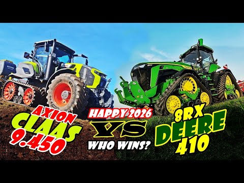 NEW Claas 9.450 AXION Vs Deere 8RX 410 on 440 Hp Level - Size/Power/Speed/PRICE/Output comparison!
