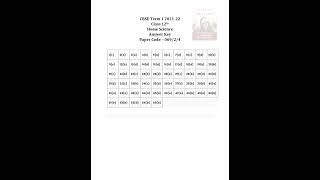 ANSWER KEY CBSE 12 TERM-1 (2021-22)HOME SCIENCE EXAM QP CODE NO. 069/2/4