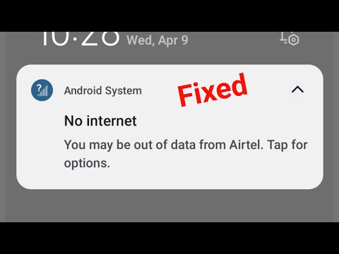 No internet You may be out of data from Airtel  Tap for options Error Problem Solve