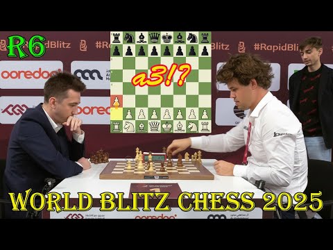 1.a3!! Oleksandr Bortnyk (2748) vs Magnus Carlsen (2881) || World Blitz Chess 2025 - R6