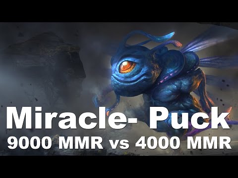 Miracle- 9000 MMR Puck vs 4000 MMR Players Dota 2