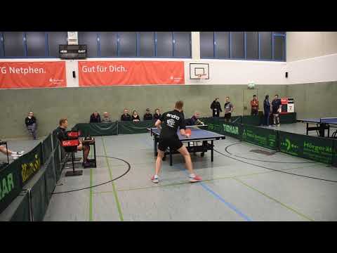 Martin Biolek - Benjamin Krämer ( VTV Freier Grund ) am 25.01.2020: 11:6, 6:11, 9:11, 11:3 und 11:1