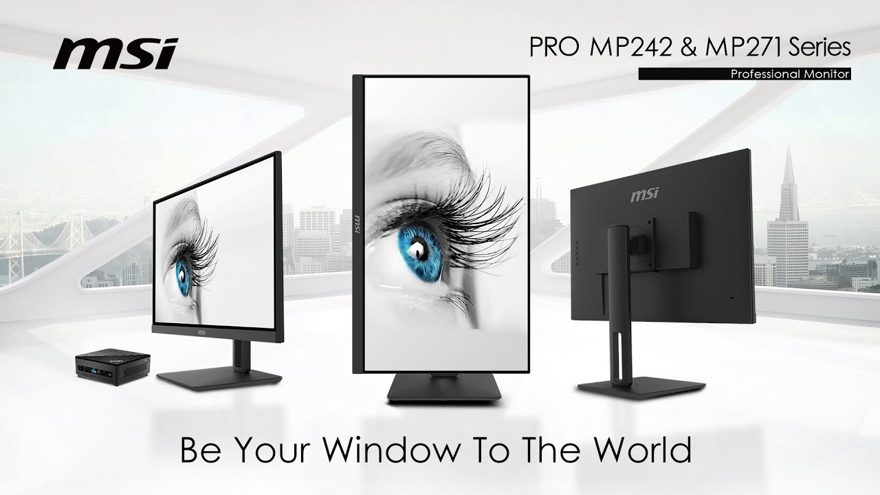 MSI Pro MP271 Eye Care Monitor, 27" FHD IPS Display, 75Hz Refresh Rate, 5ms Response Time, Anti-Flicker & -Glare, Adjustable Stand, VESA-Mount Support, Black | 9S6-3PA2CT-021
