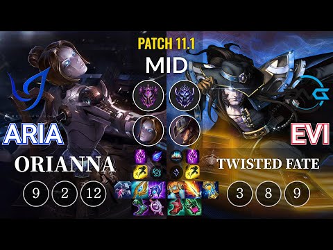 CGA Aria Orianna vs DFM Evi Twisted Fate Mid - KR Patch 11.1