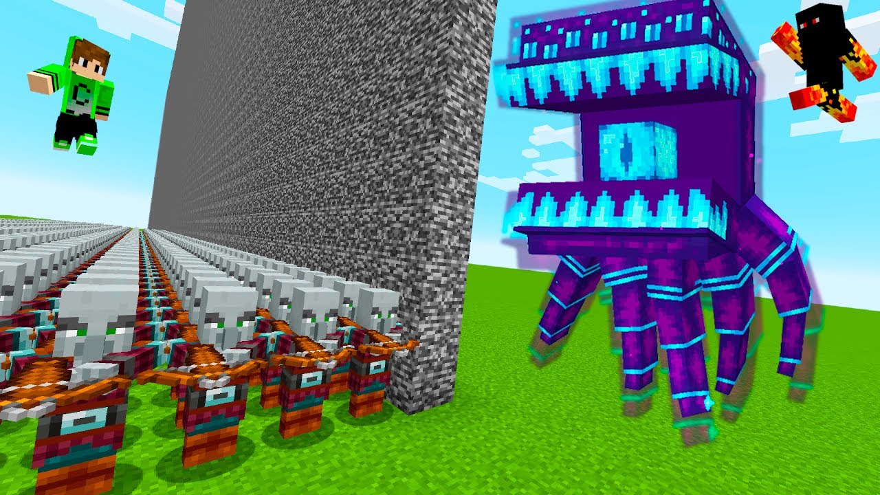 100000 PILLAGERS vs ALIEN na BATALHA DE MOBS DO MINECRAFT