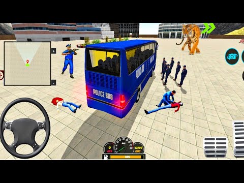 Us Police Uphill Bus Driving Simulator – Police Soldier Duty Transporter Bus - Android Gameplay #4