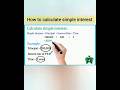 How To Calculate Simple Interest Shortvideo Youtubeshorts Viral