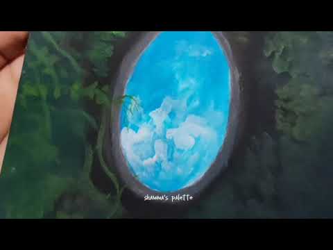 Acrylic Flower Garden with Sky Mirror ✨ | Easy Step-by-Step Painting | Shamima’s Palette