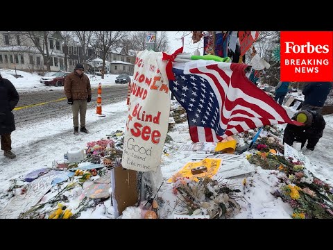Protestors In Minneapolis, Minnesota Display Anti-ICE Signs