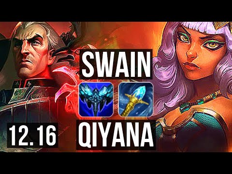 SWAIN vs QIYANA (MID) | 6/0/14, 300+ games, Dominating | KR Diamond | 12.16