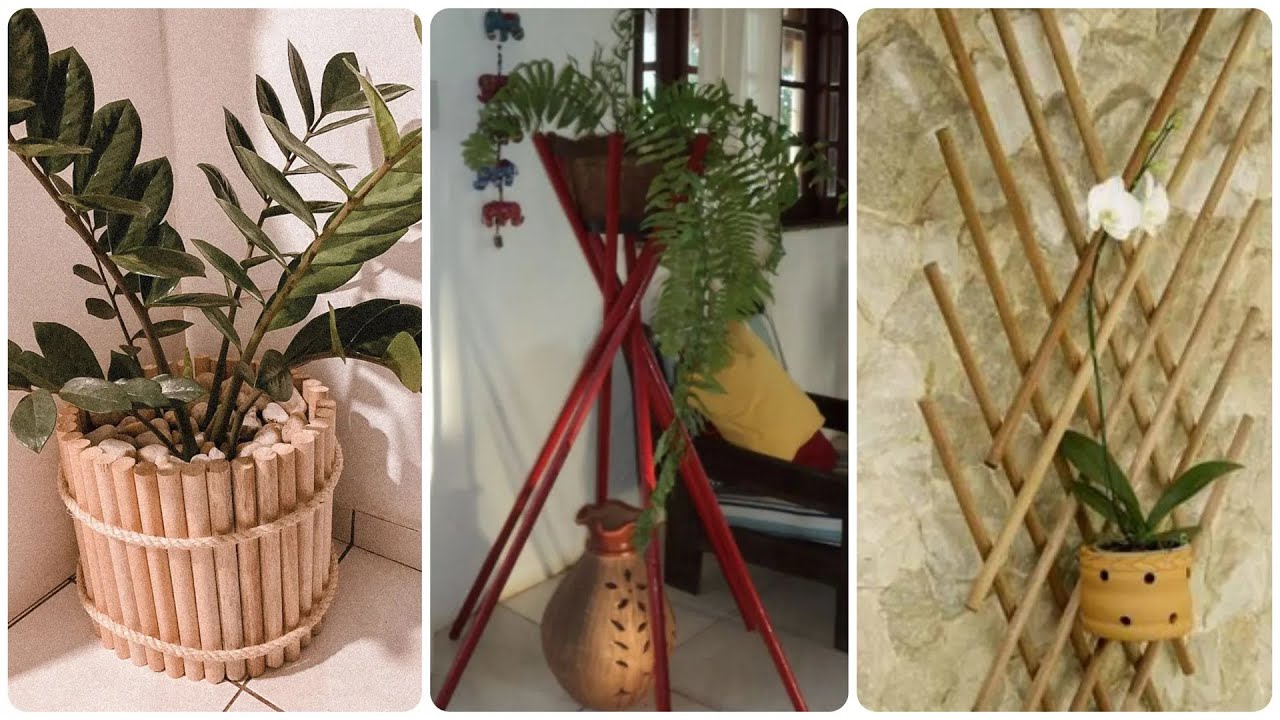 Inspire se com estas 17 Ideias de suporte de plantas simples e fácil com Cabo de Vassoura