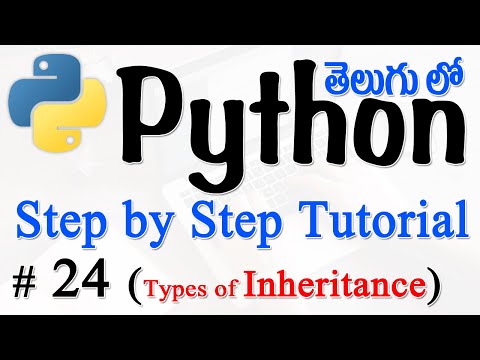Python Tutorials For Beginners in Telugu Tutorial 24 Types of Inheritance