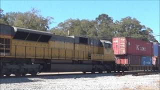 preview picture of video 'NS Action in Springfield, GA w/ WECX 800 & Intermodal Trains 1/30/15'