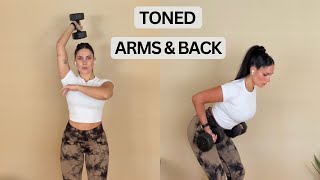 15 MIN TONED ARMS AND BACK WORKOUT - Upper Body Dumbbell Workout